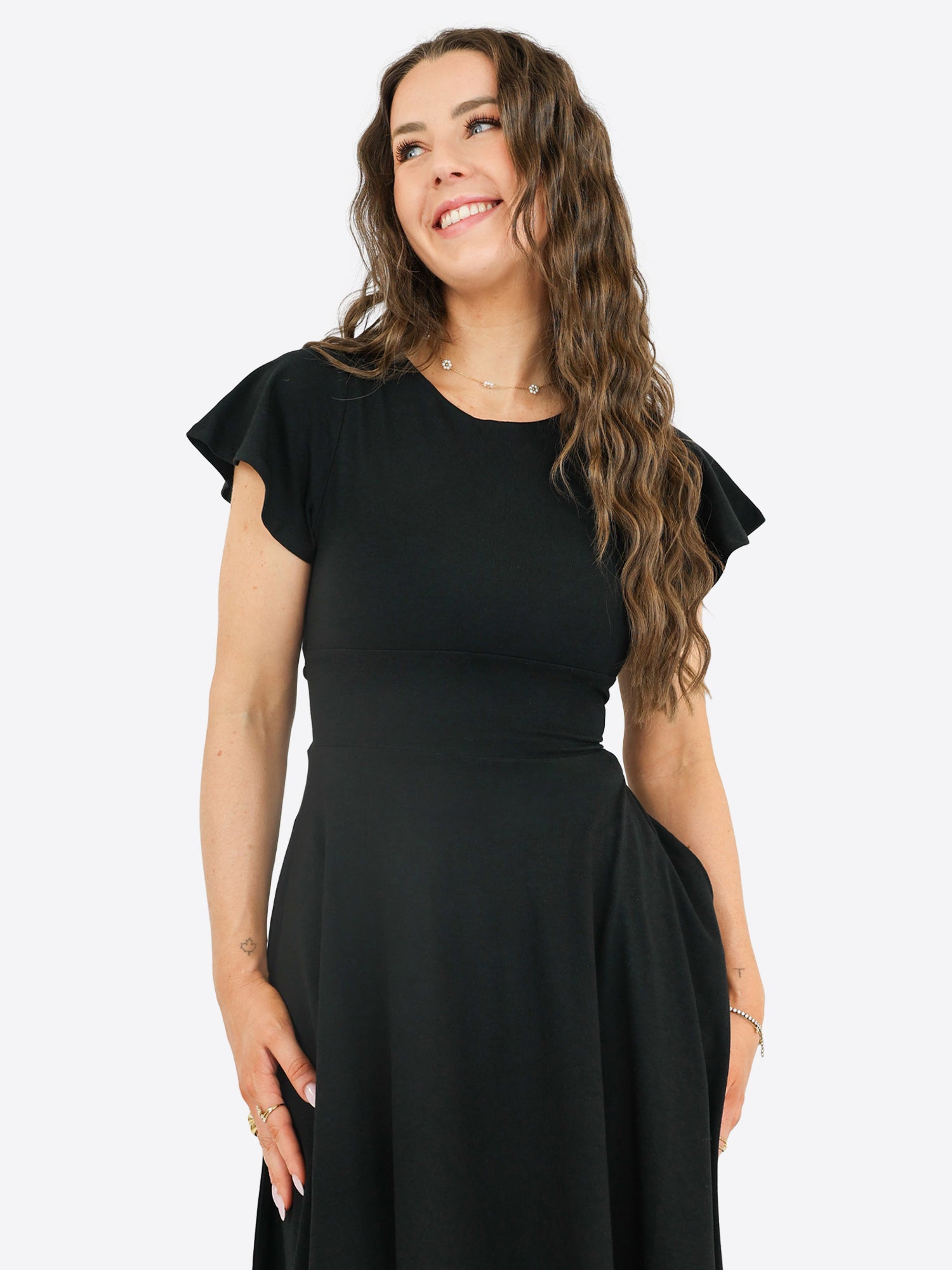 Midi Skort Kleid Linh - Schwarz