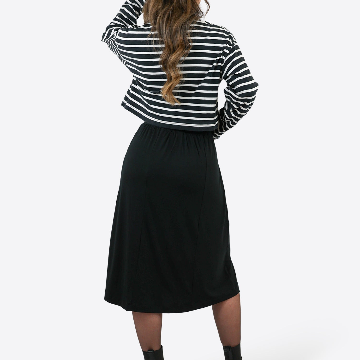 Midi Skort mit Schlitz - Schwarz