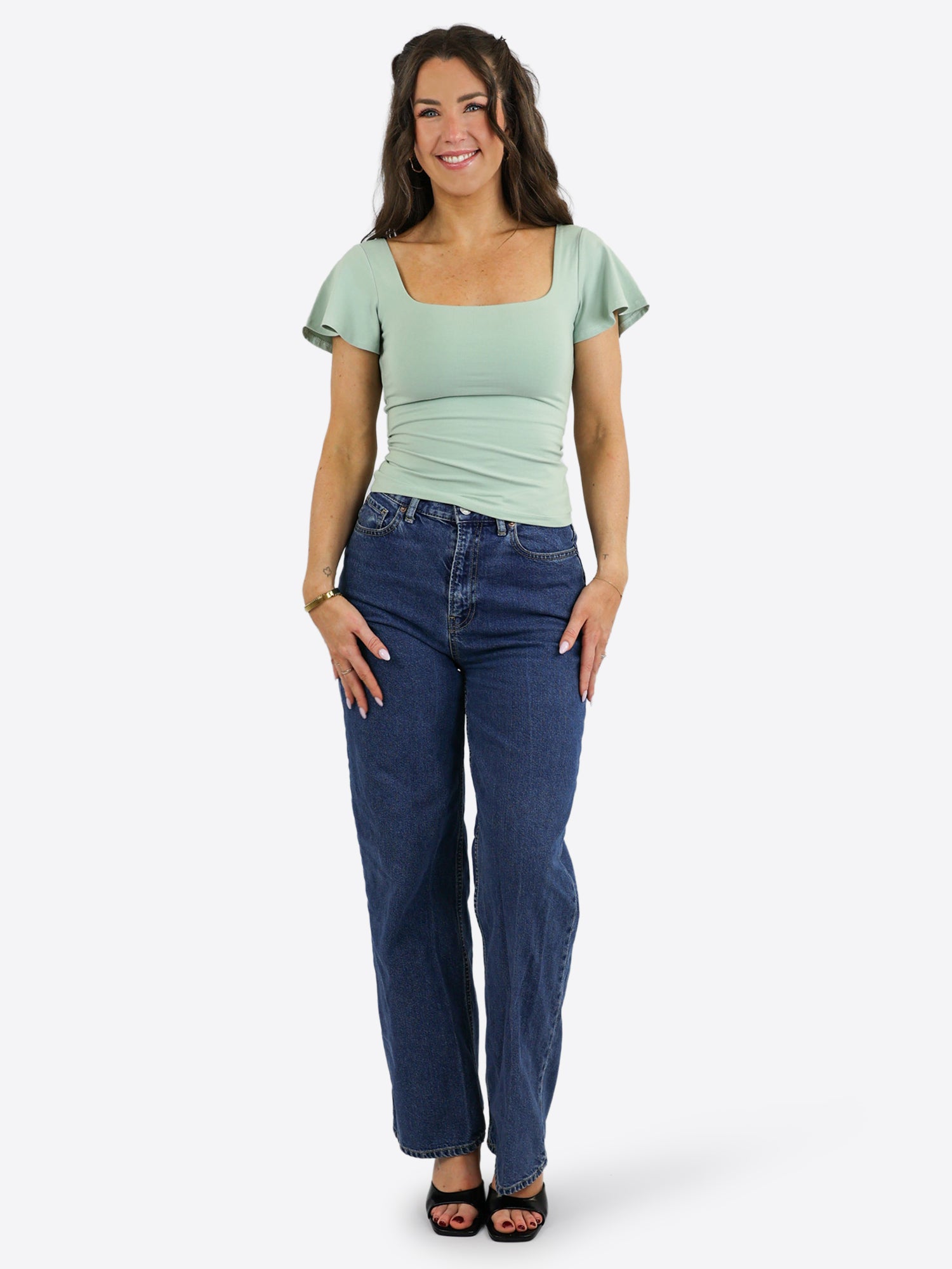 T-Shirt mit Flügelärmeln - Aloe