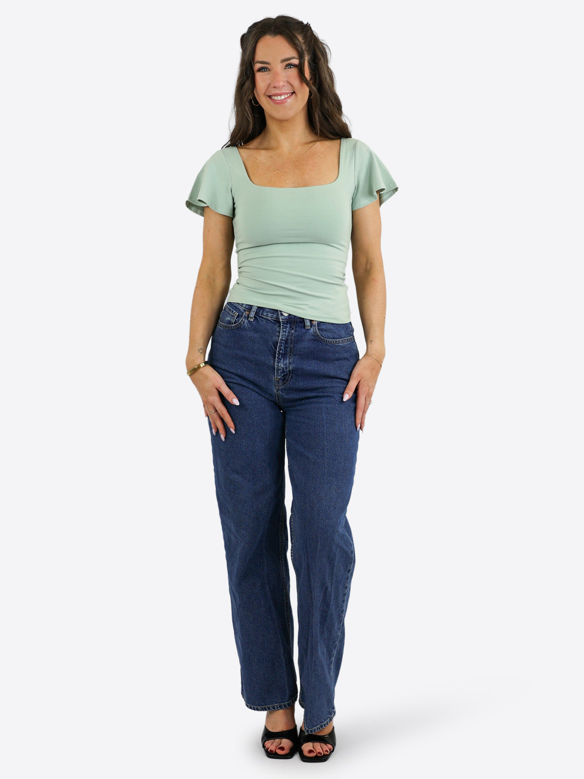 T-Shirt mit Flügelärmeln - Aloe
