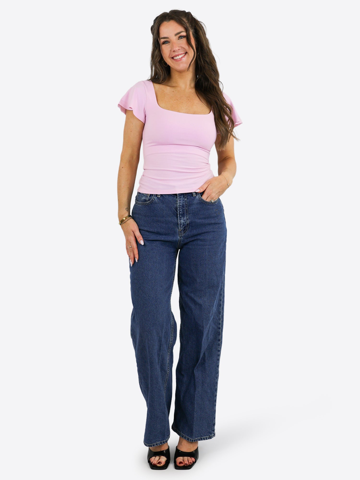 T-Shirt mit Flügelärmeln - Rosa