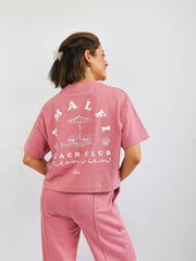 New Soft Touch T-Shirt Crop Version "Amalfi Beach Club"