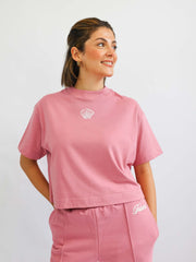 New Soft Touch T-Shirt Crop Version "Amalfi Beach Club"