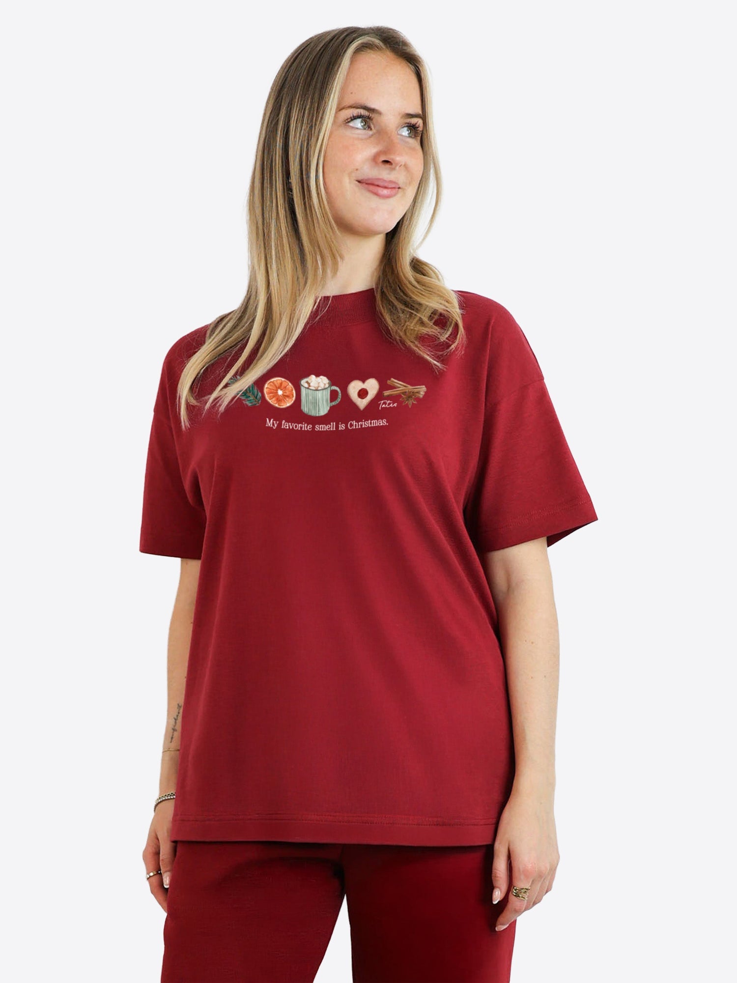 Soft Touch T-Shirt 3.0 "American Christmas" – Cranberry