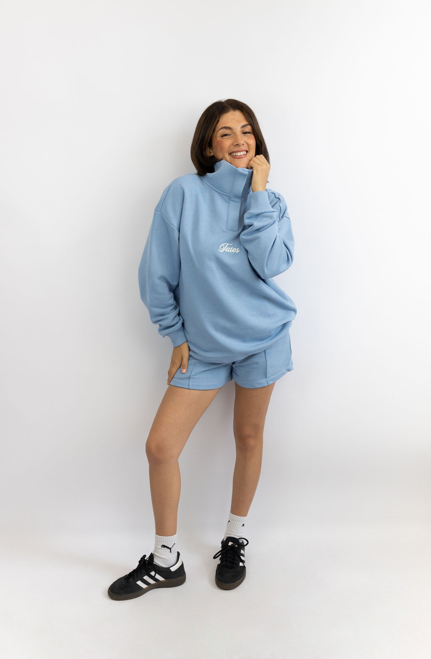 Verstellbarer Light Crop Sweater – Dusty Blue