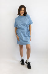T-Shirt-Kleid mit Schleifen-Bindung