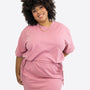T-Shirt-Kleid mit Schleifen-Bindung – Rouge