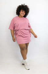 T-Shirt-Kleid mit Schleifen-Bindung
