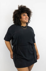 T-Shirt-Kleid mit Schleifen-Bindung