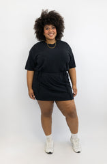T-Shirt-Kleid mit Schleifen-Bindung