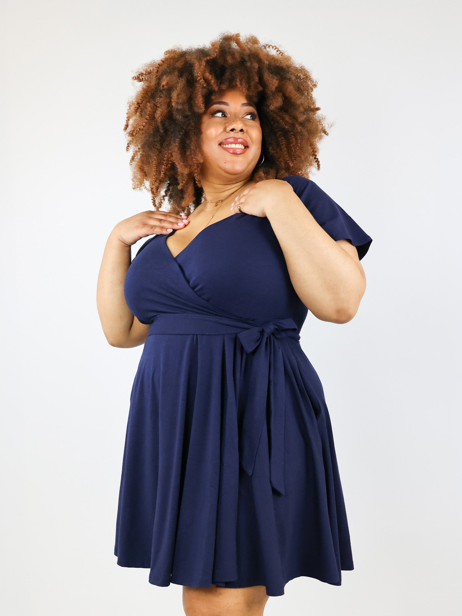 Classic Wickelkleid Carina - Midnight Blue