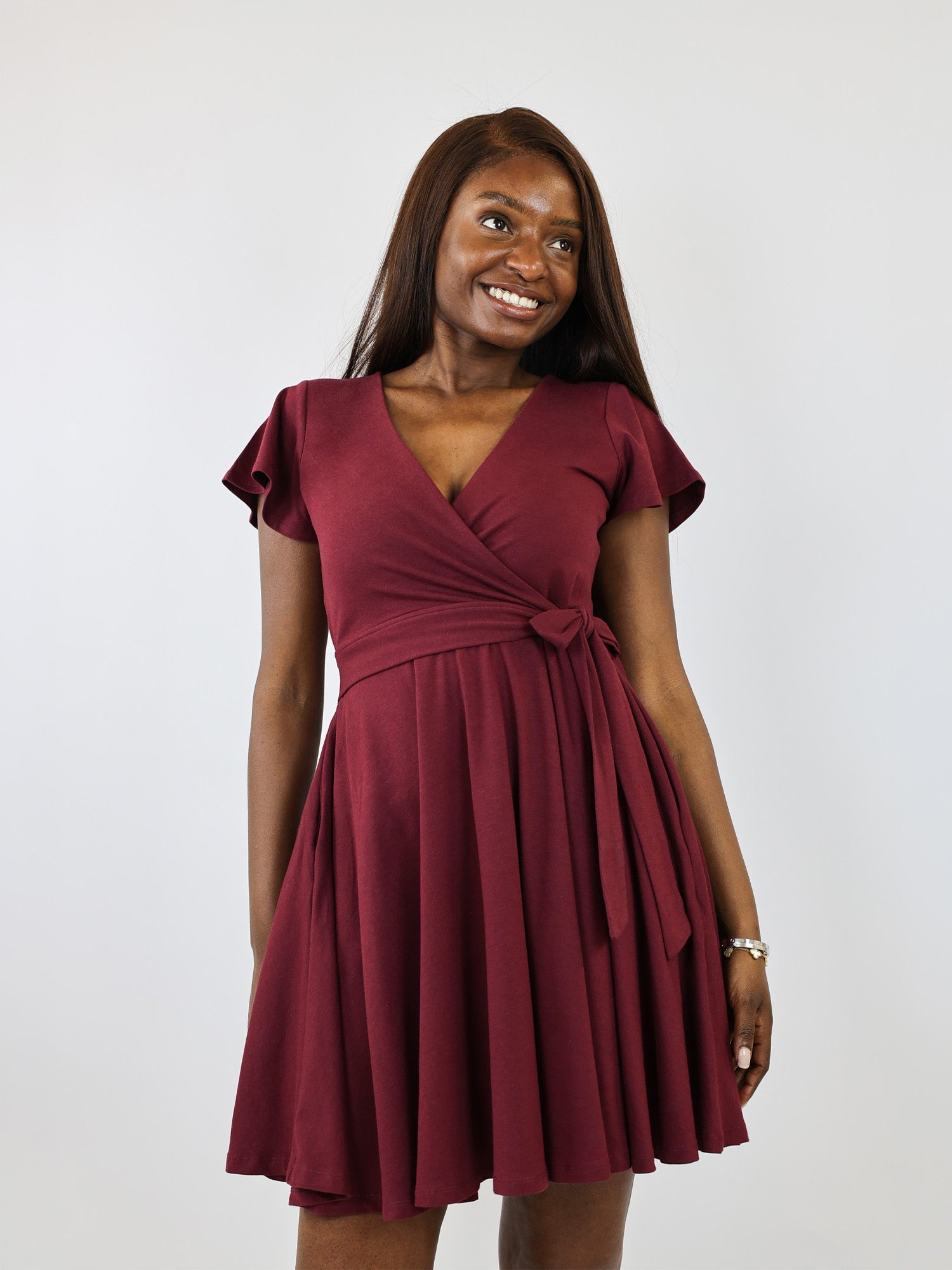 Classic Wickelkleid Carina - Plum