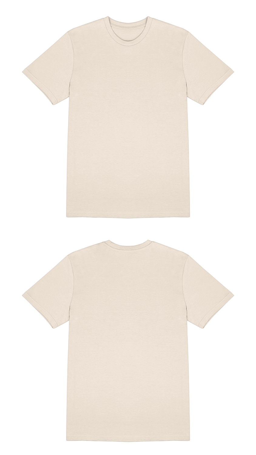 Basic (Build your own) T-Shirt Klassische Farben – Natural Raw