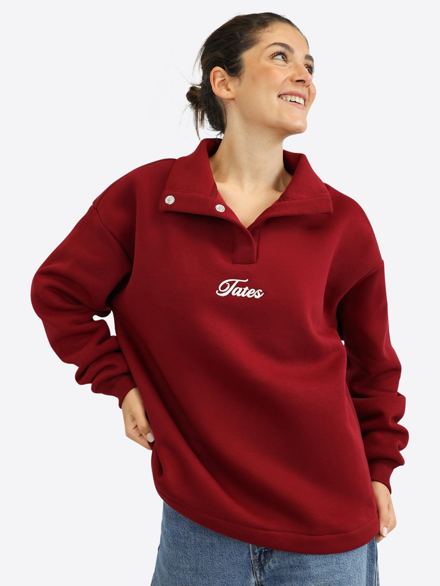 Verstellbarer Crop Sweater – Cranberry