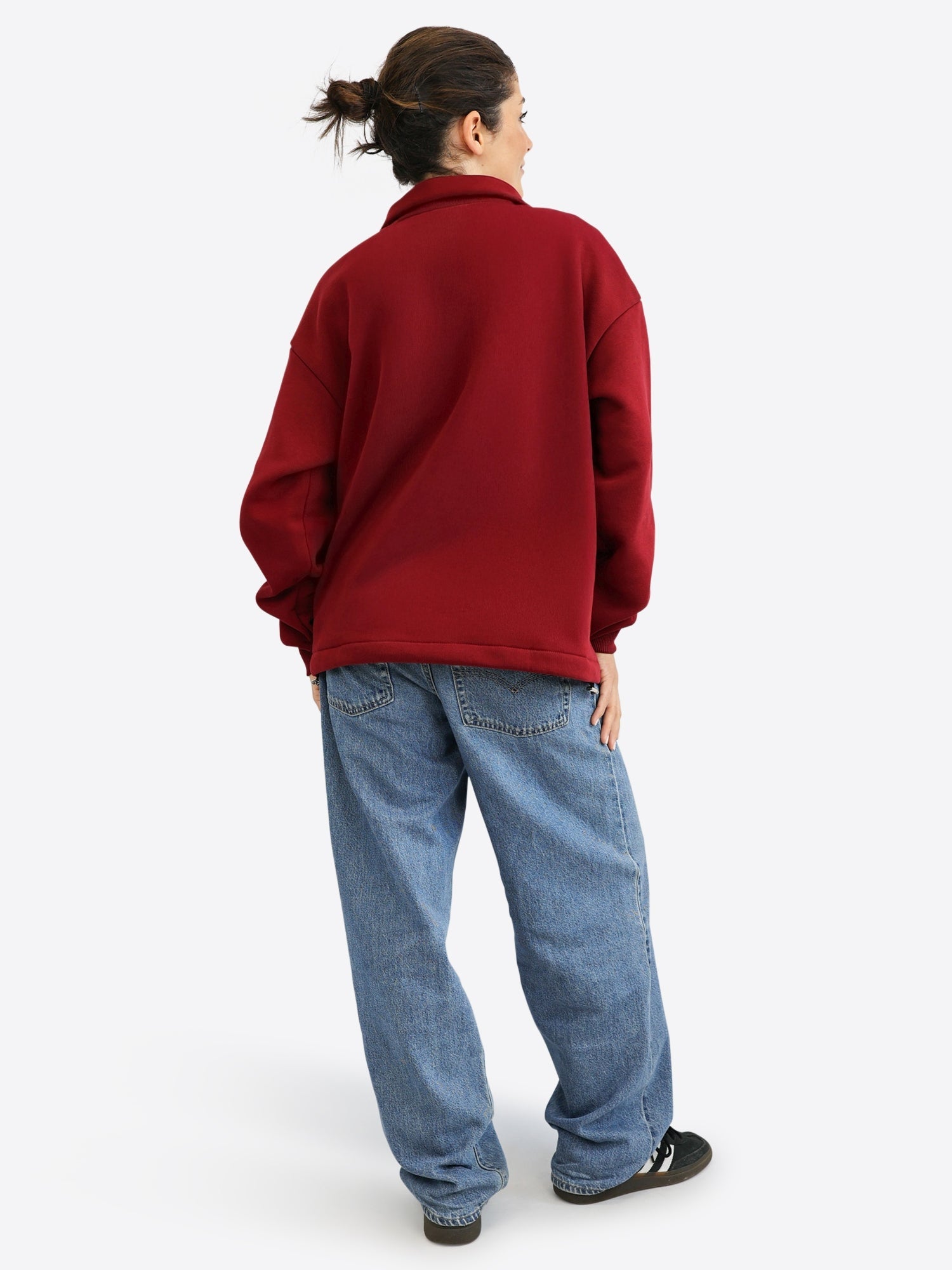 Verstellbarer Crop Sweater – Cranberry