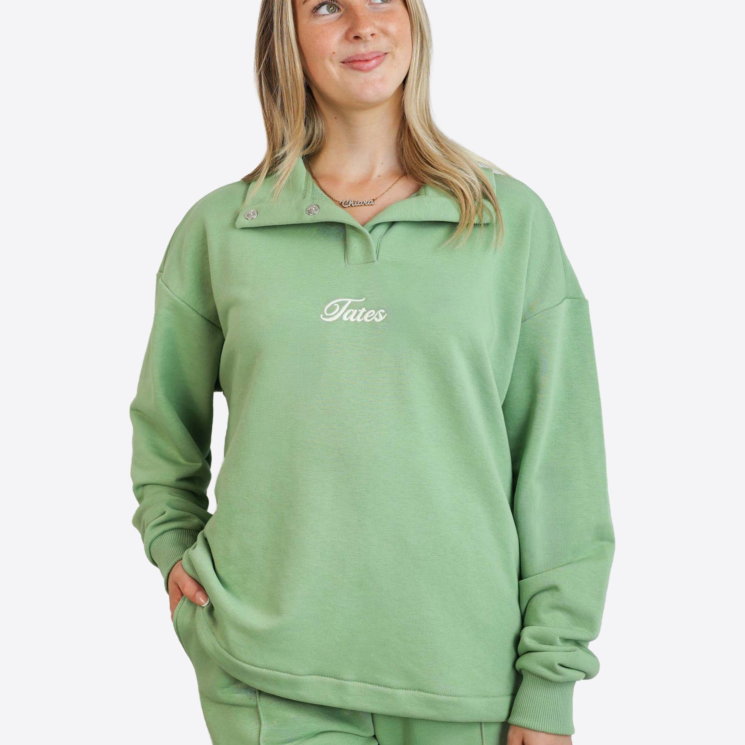 Verstellbarer Light Crop Sweater – Matcha