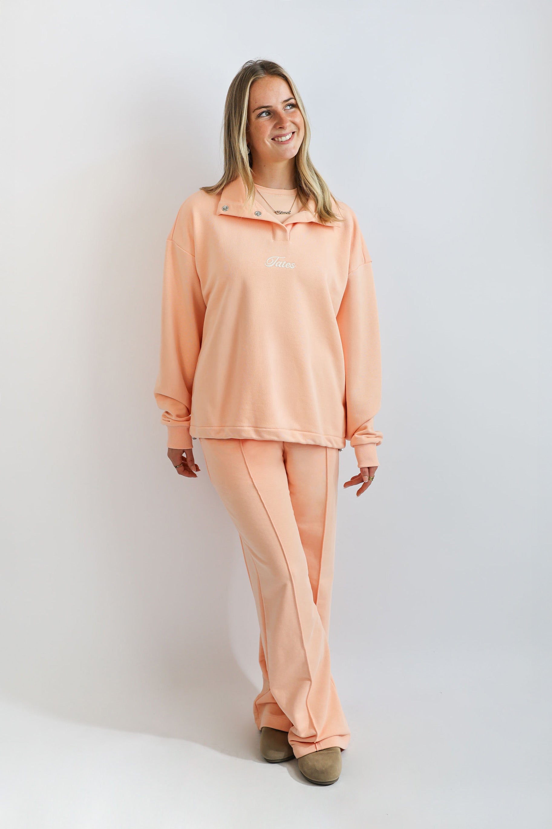 Verstellbarer Light Crop Sweater – Peach