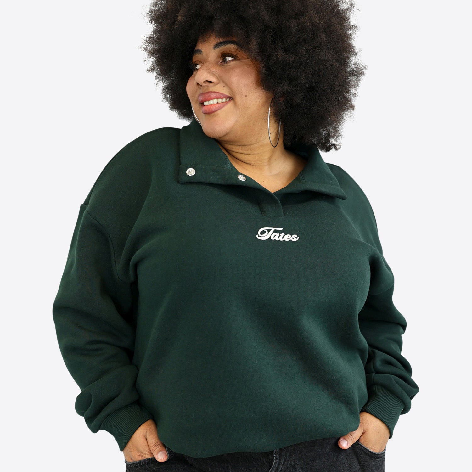 Verstellbarer Crop Sweater – Pine Green