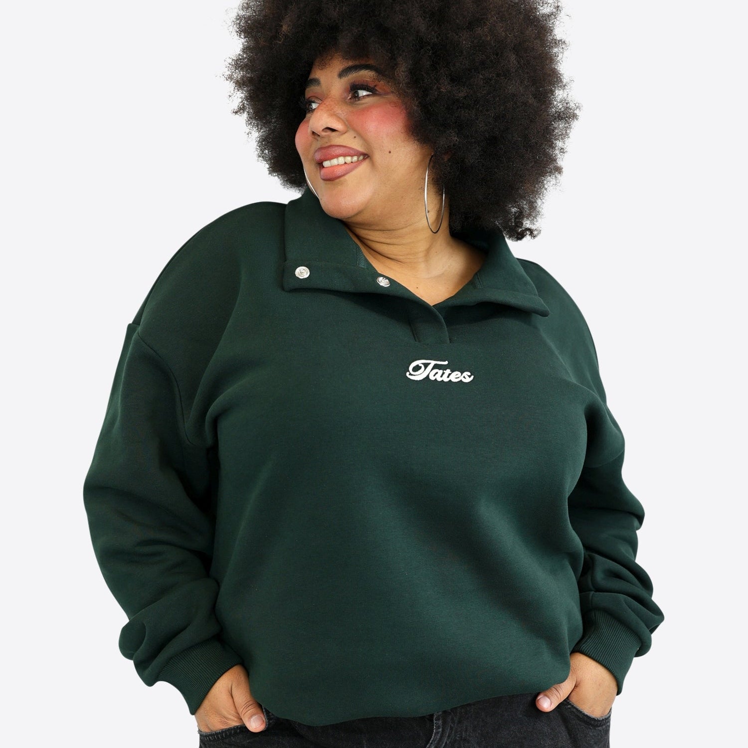 Verstellbarer Crop Sweater – Pine Green