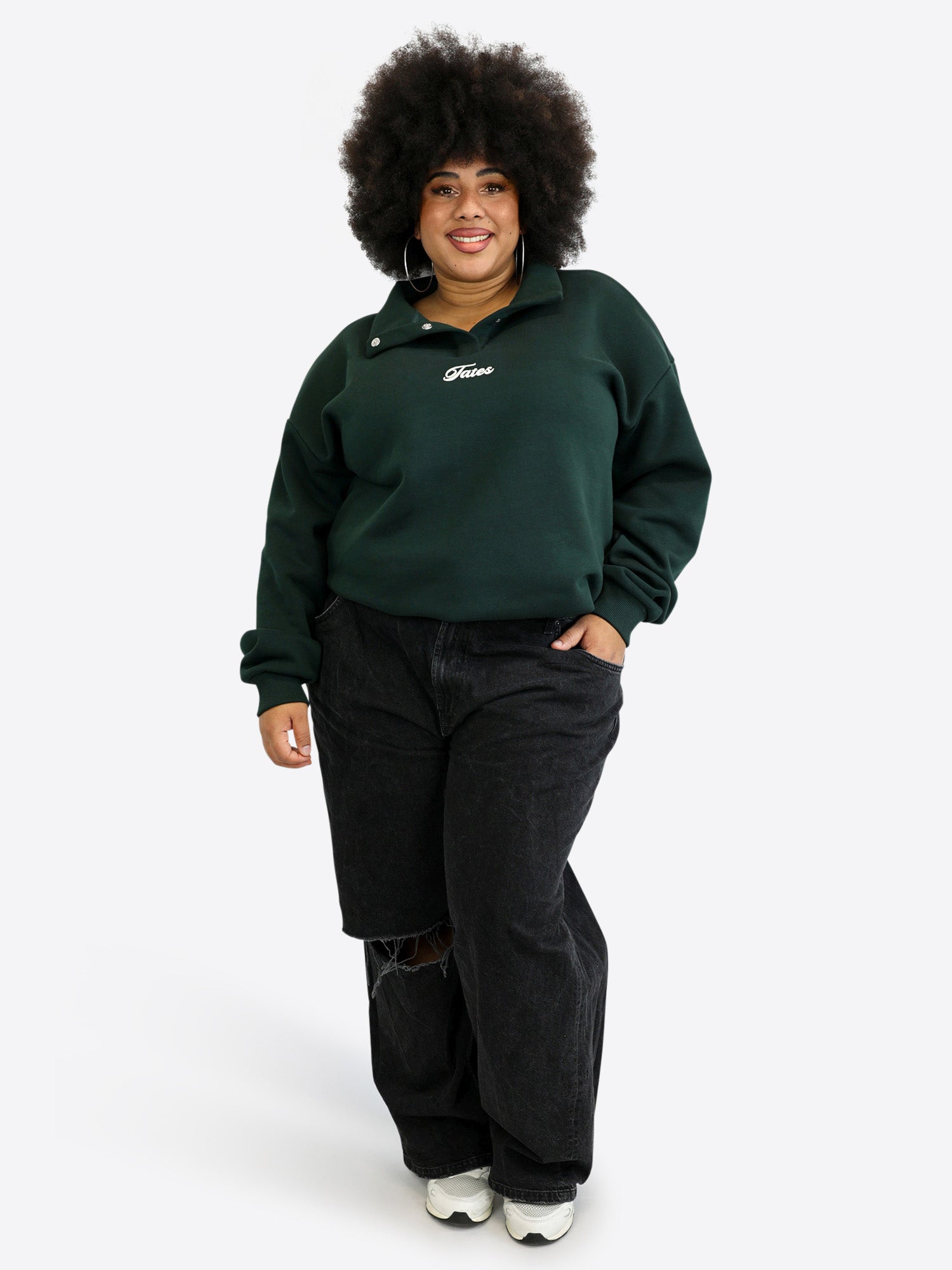 Verstellbarer Crop Sweater – Pine Green