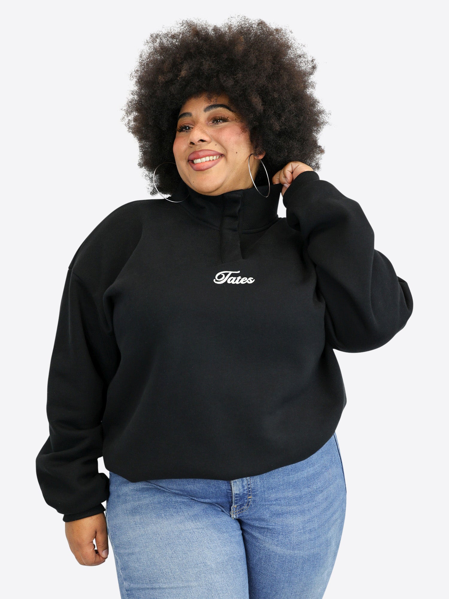 Verstellbarer Crop Sweater – Schwarz