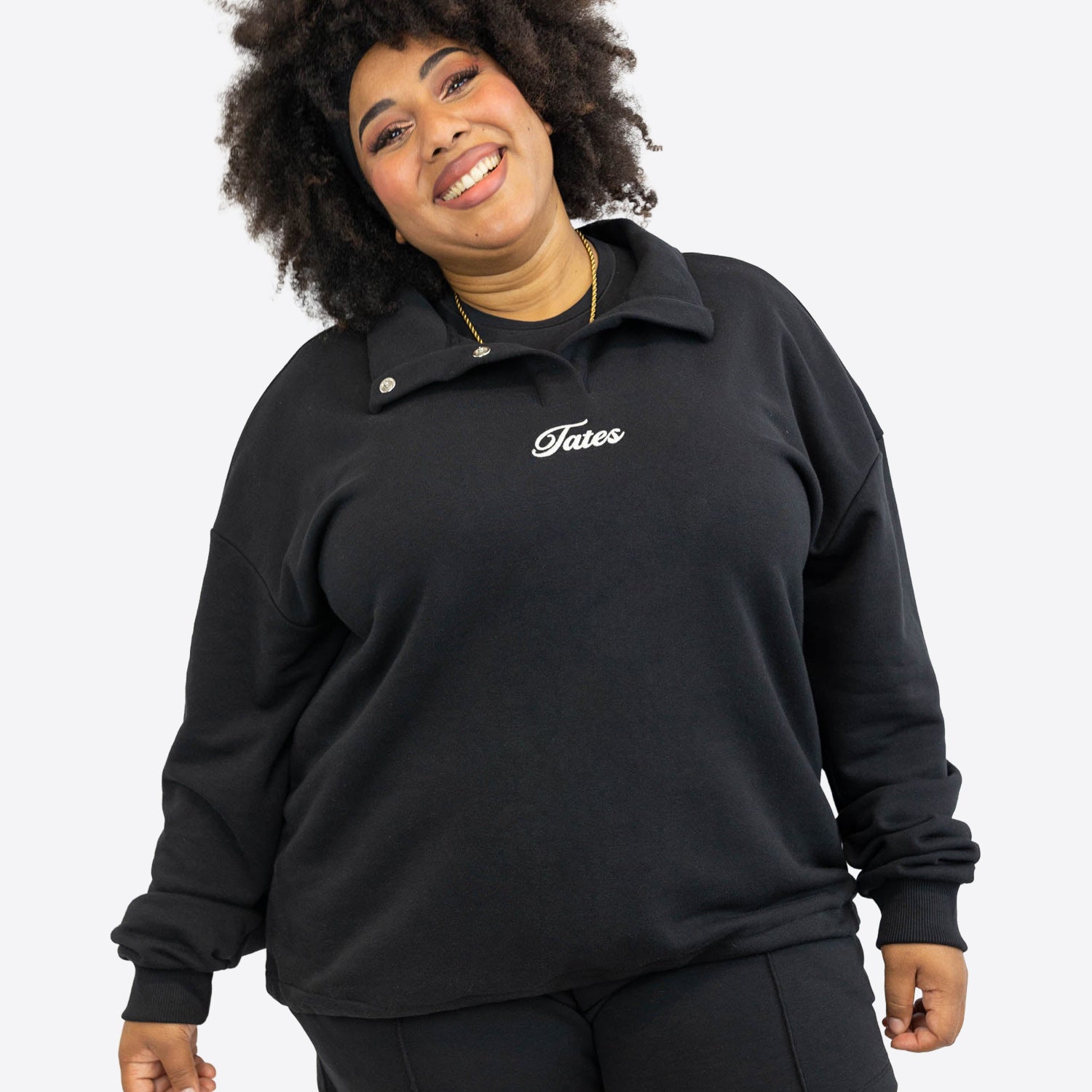 Verstellbarer Light Crop Sweater – Schwarz