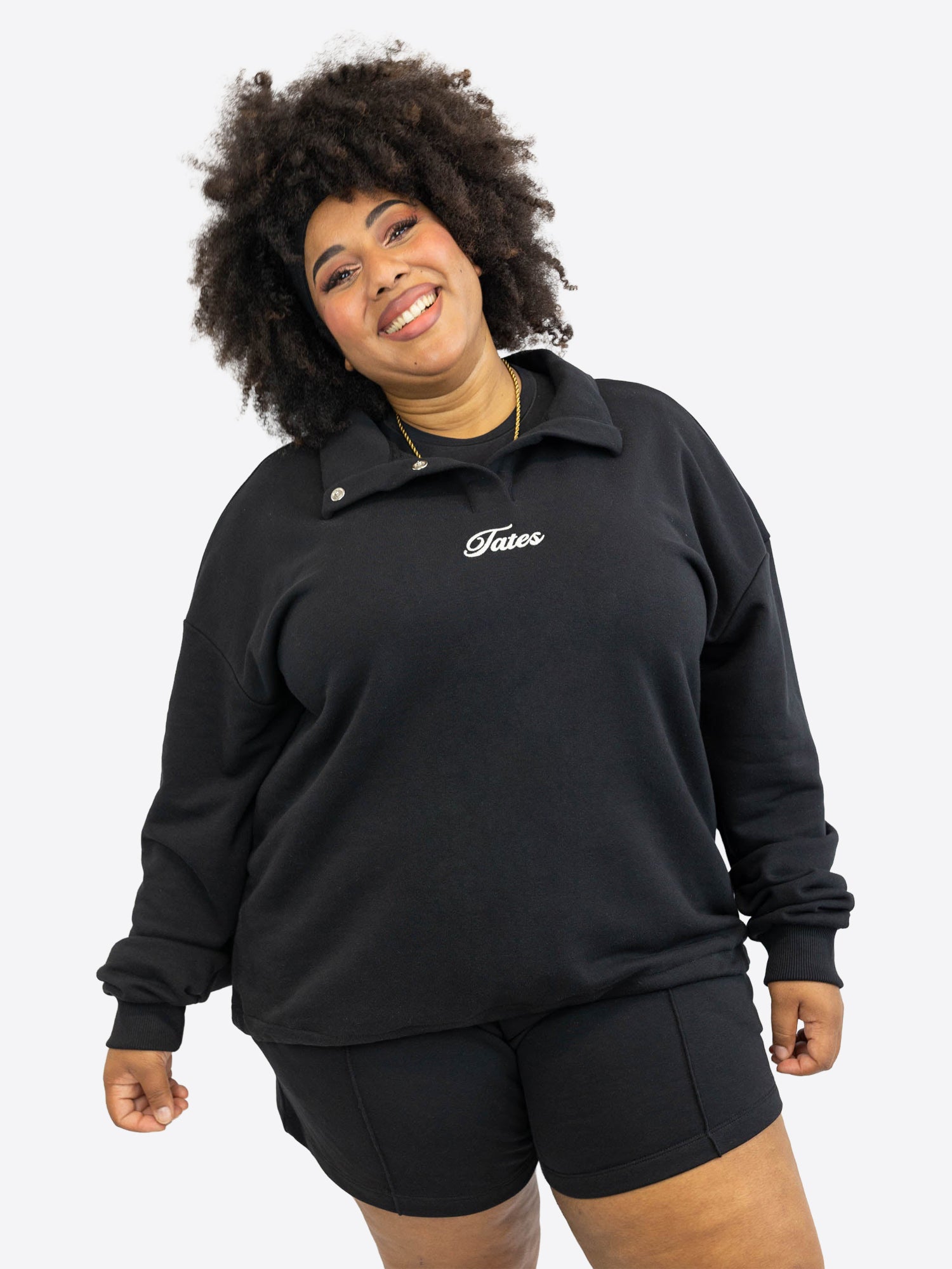 Verstellbarer Light Crop Sweater – Schwarz