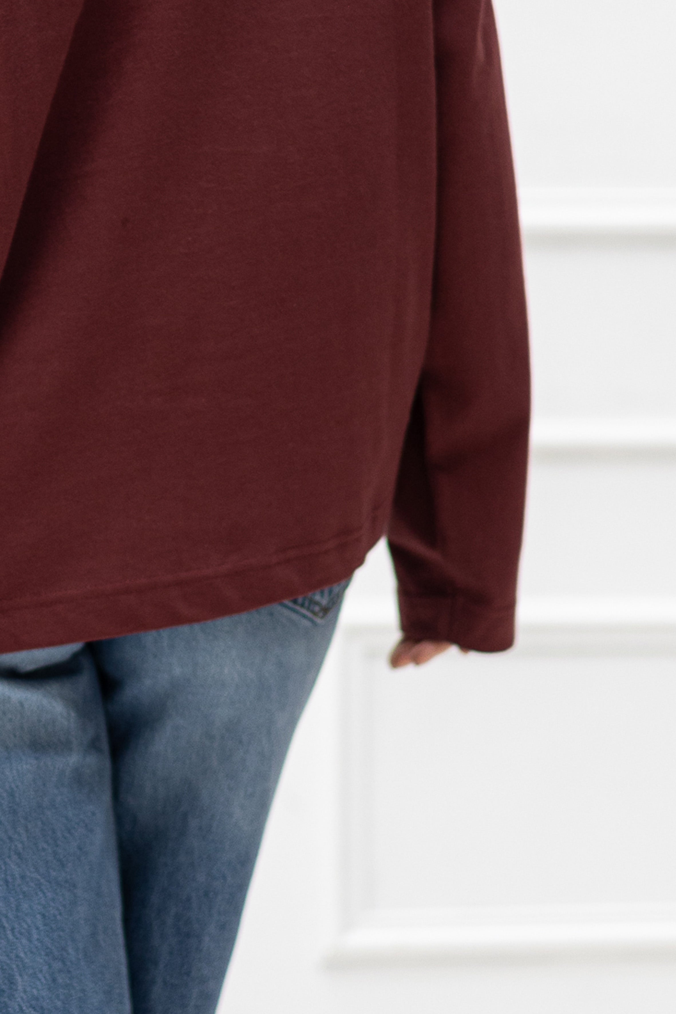 Oversized Longsleeve "Love letter" – Bordeaux