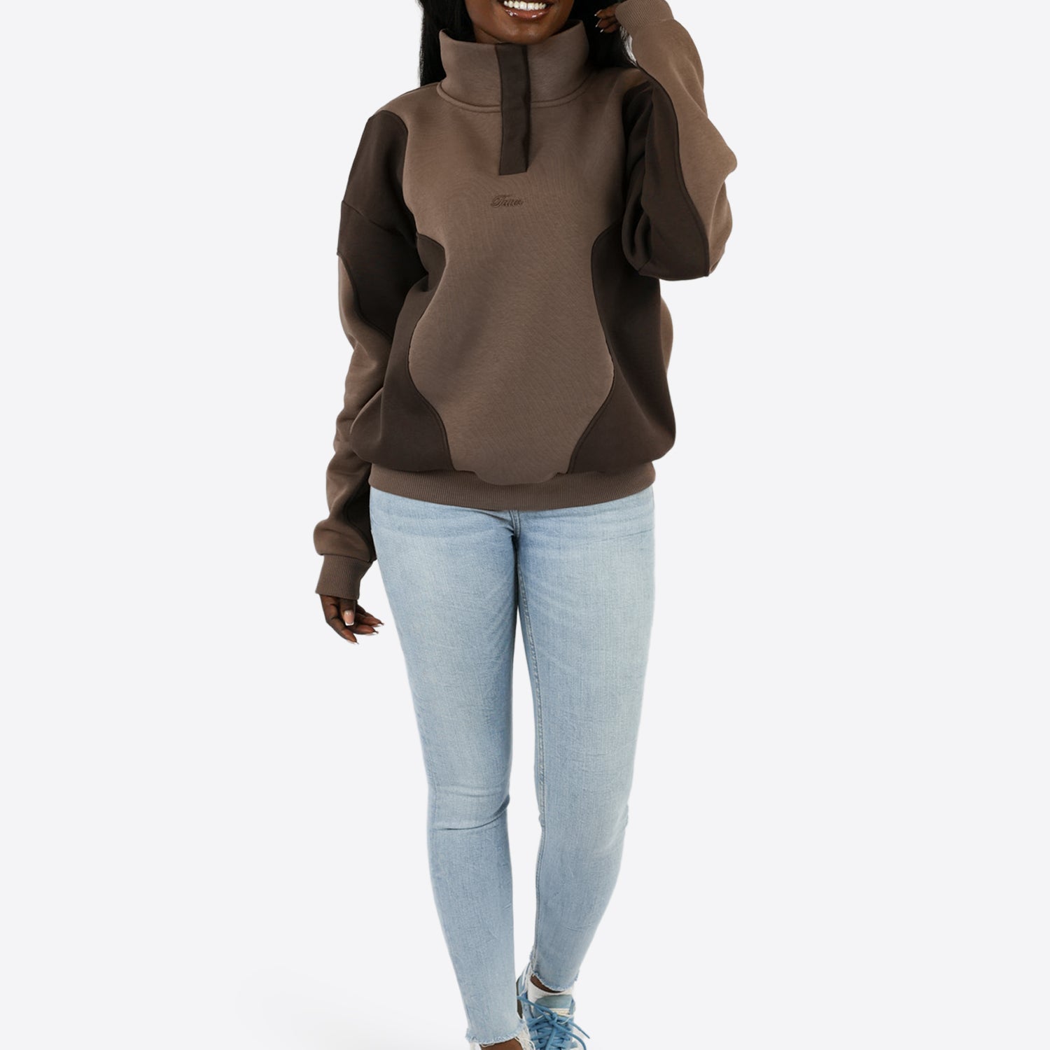 Duo Color Sweater - Dark Chocolate/Coffee