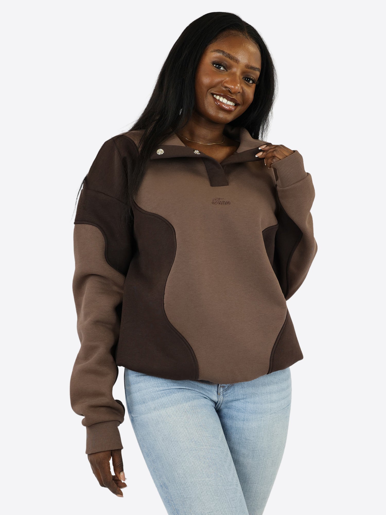 Duo Color Sweater - Dark Chocolate/Coffee