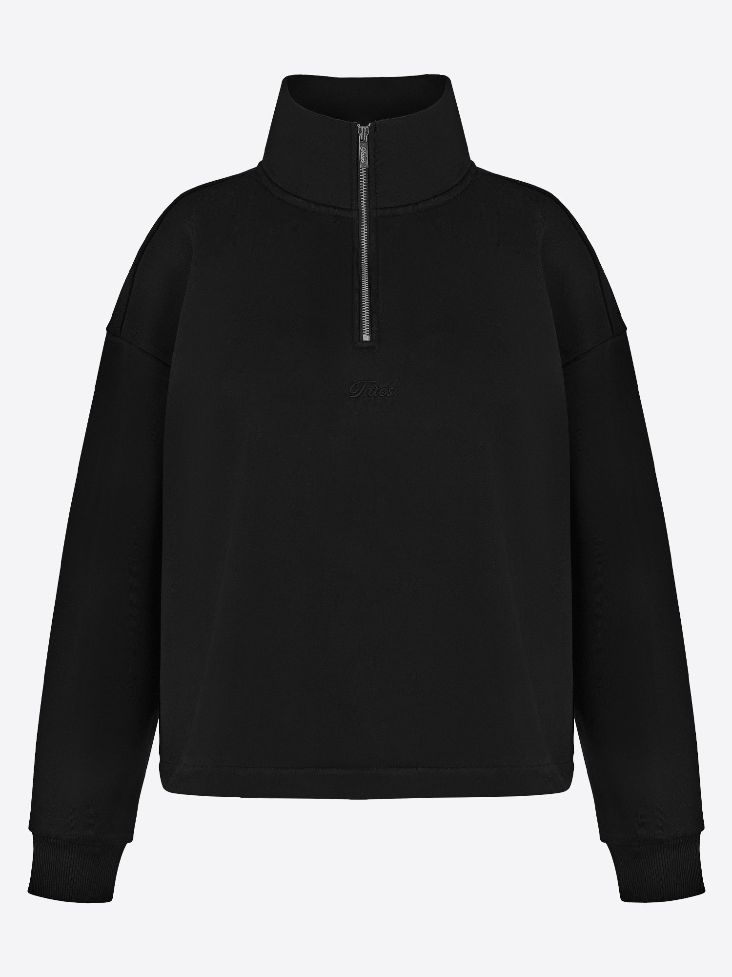 Verstellbarer Half Zip Sweater – Schwarz