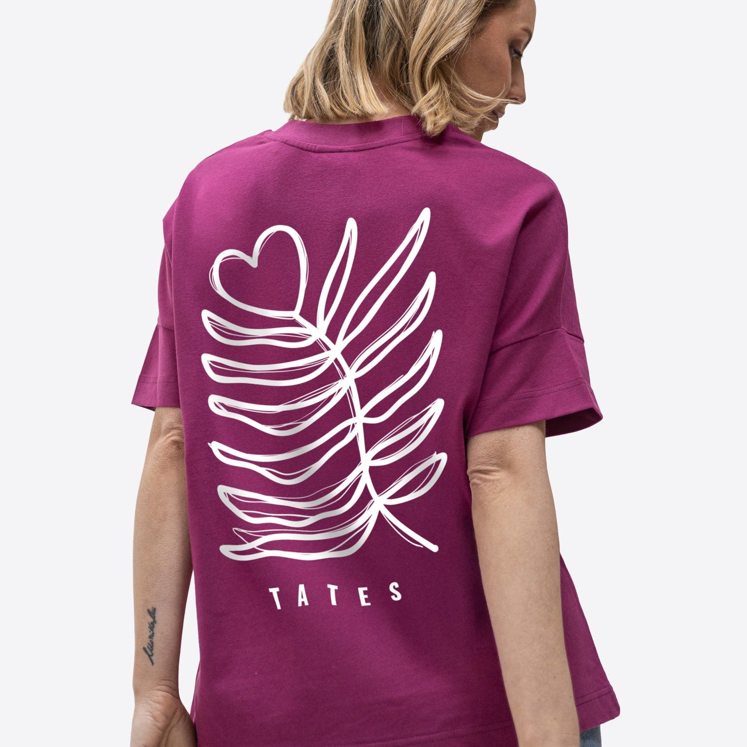 Soft Touch T-Shirt "Heart flower" – Berry