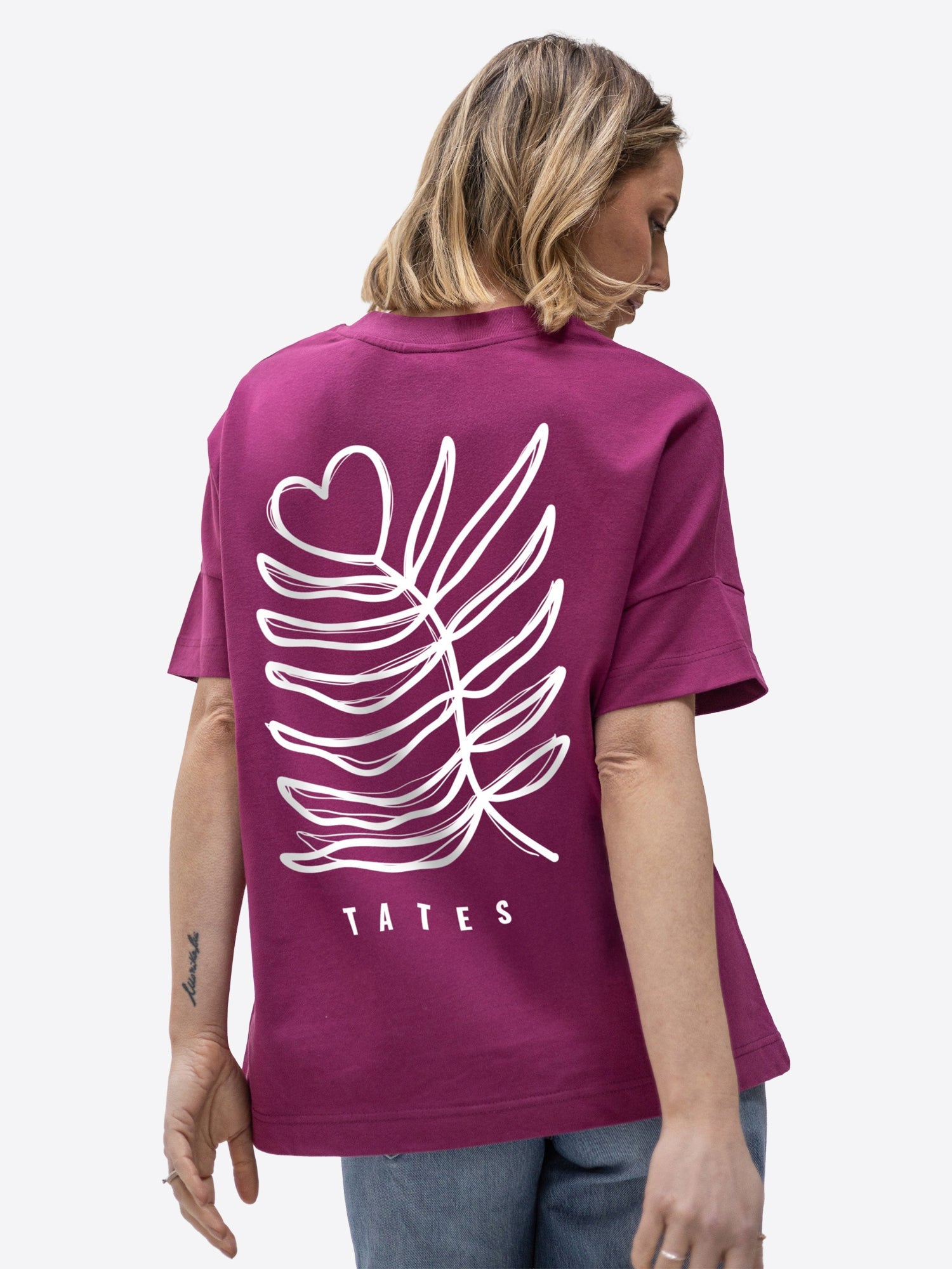 Soft Touch T-Shirt "Heart flower" – Berry