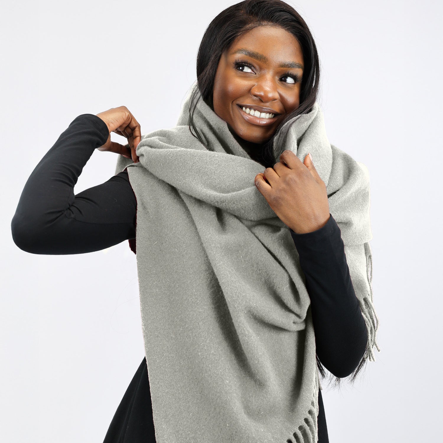 Wollschal - Hellgrau