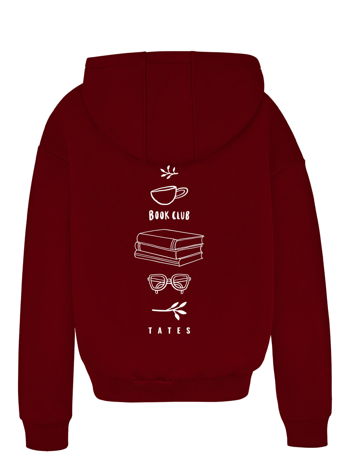 Regular Waistband Hoodie "Book Club" - Cranberry