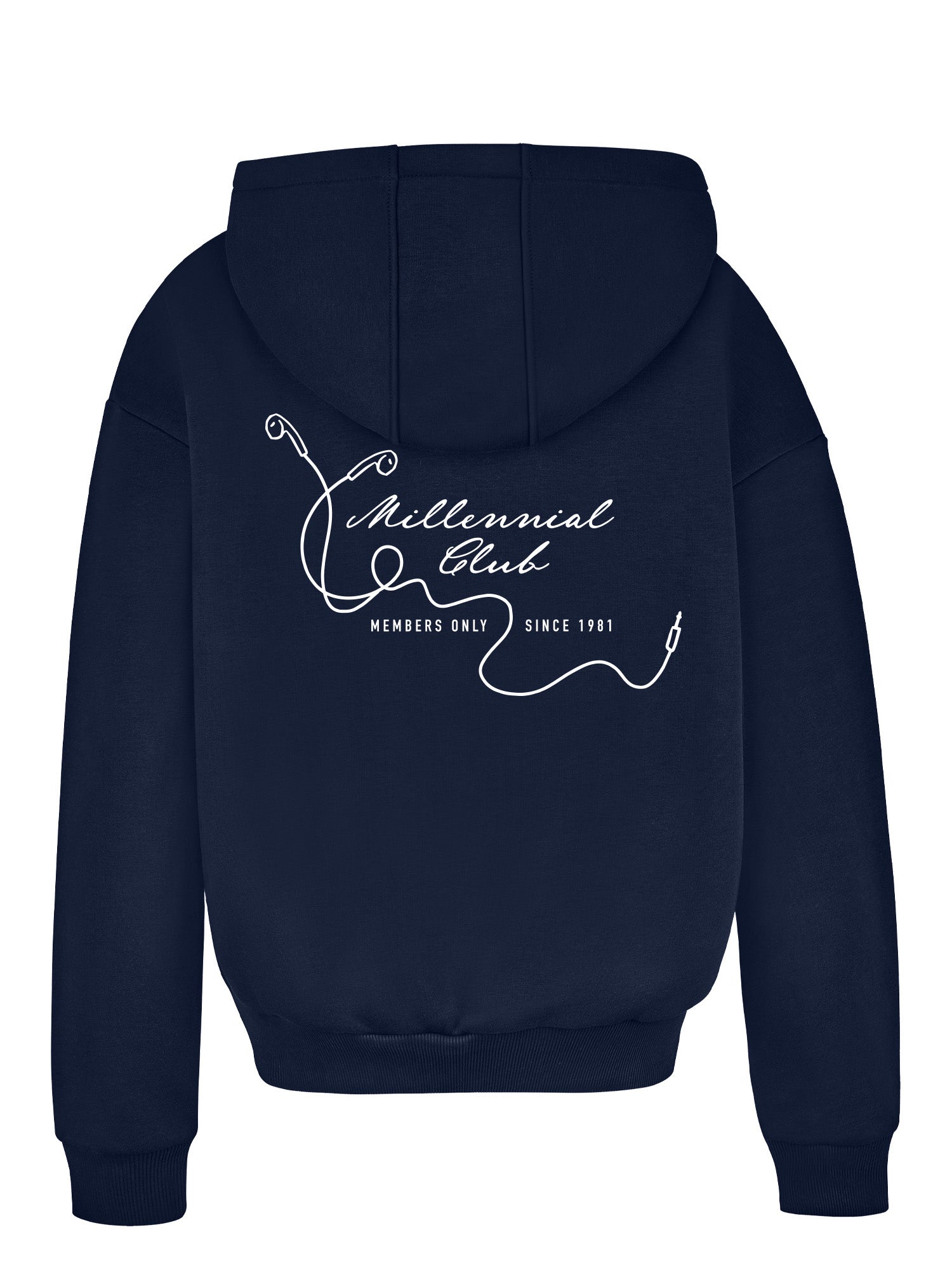 Regular Waistband Hoodie "Millennial Club" - Midnight Blue