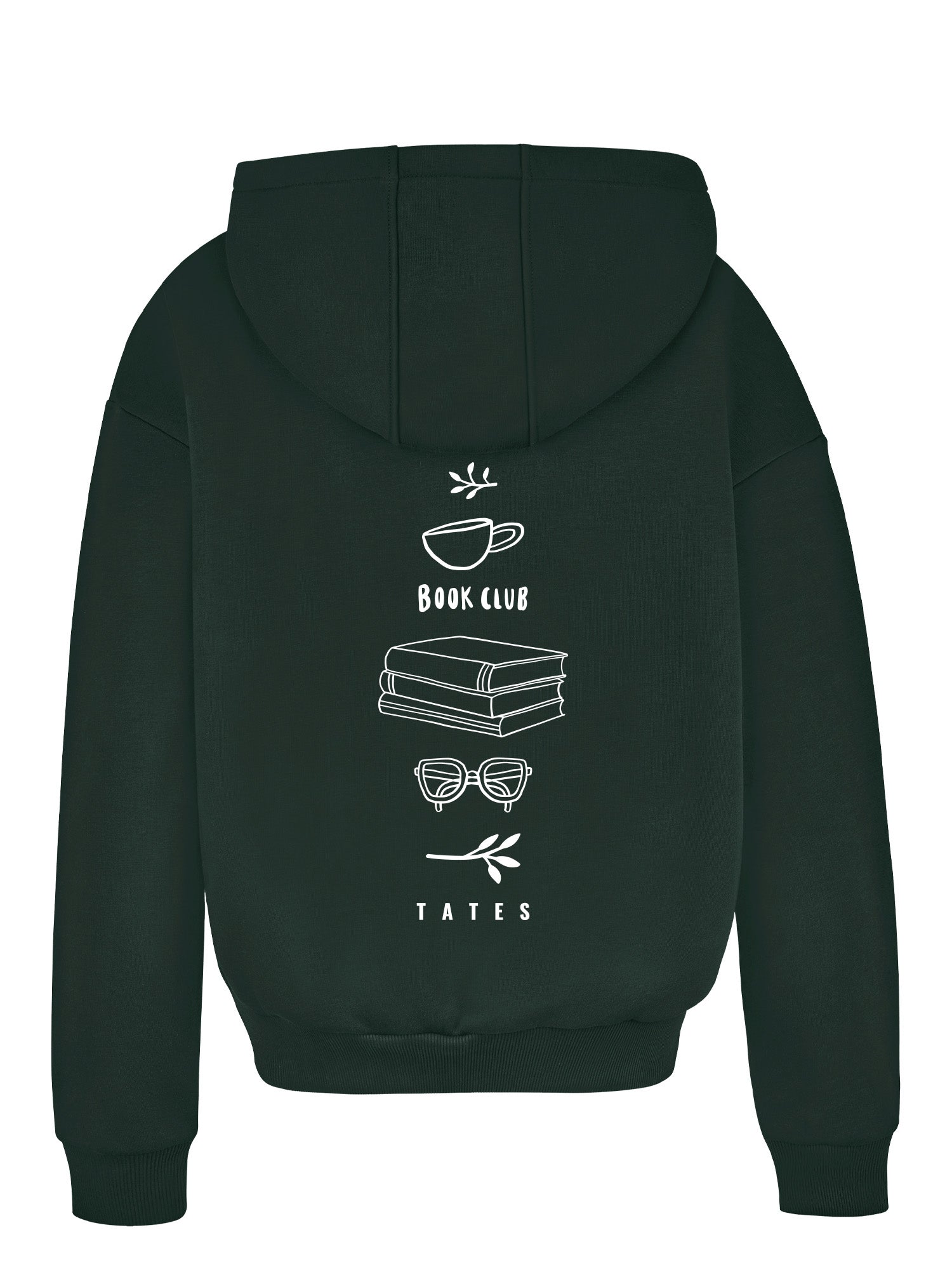 Regular Waistband Hoodie "Book Club" - Pine Green