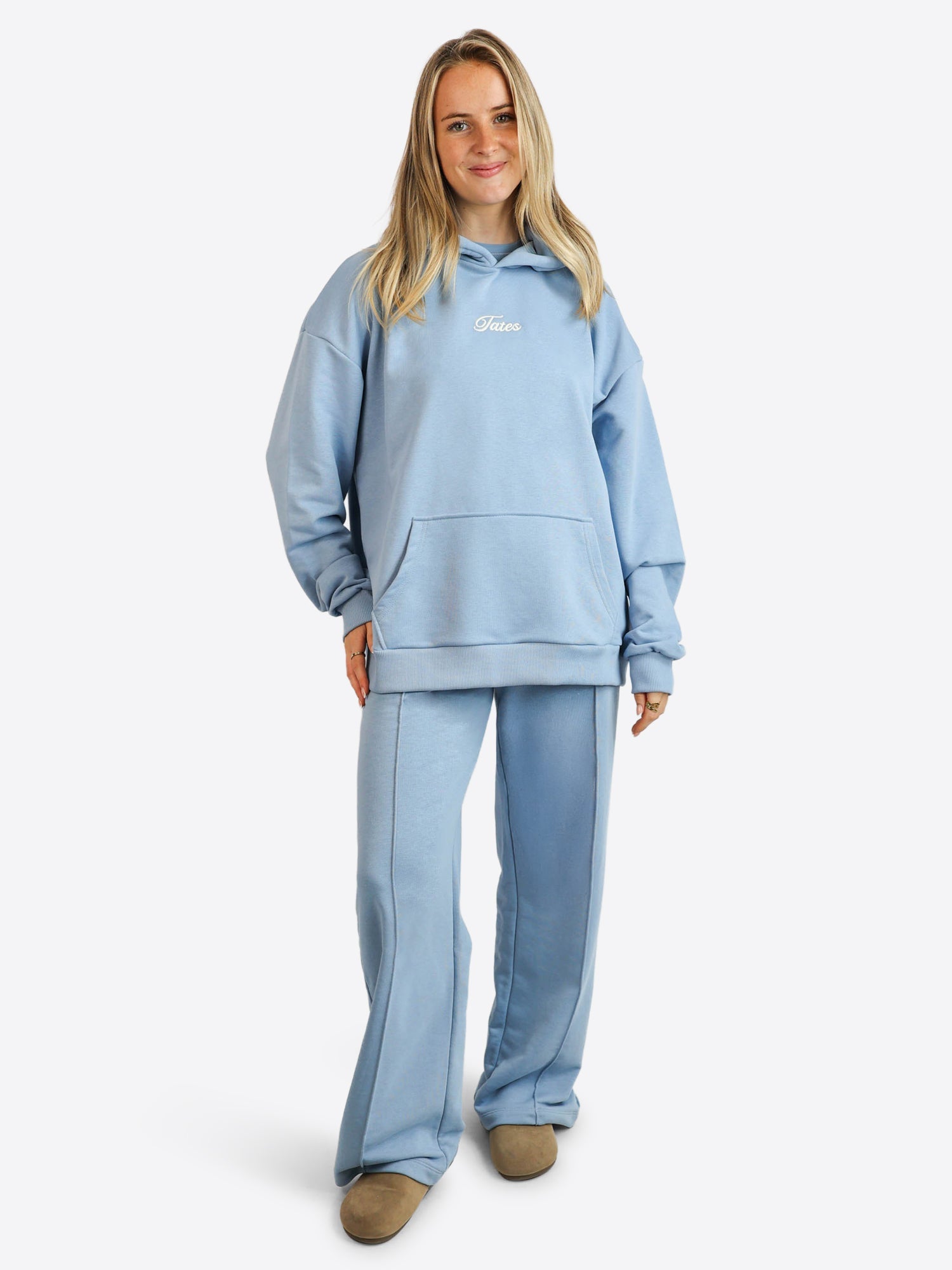 Original Light Wide Waistband Hoodie – Dusty Blue