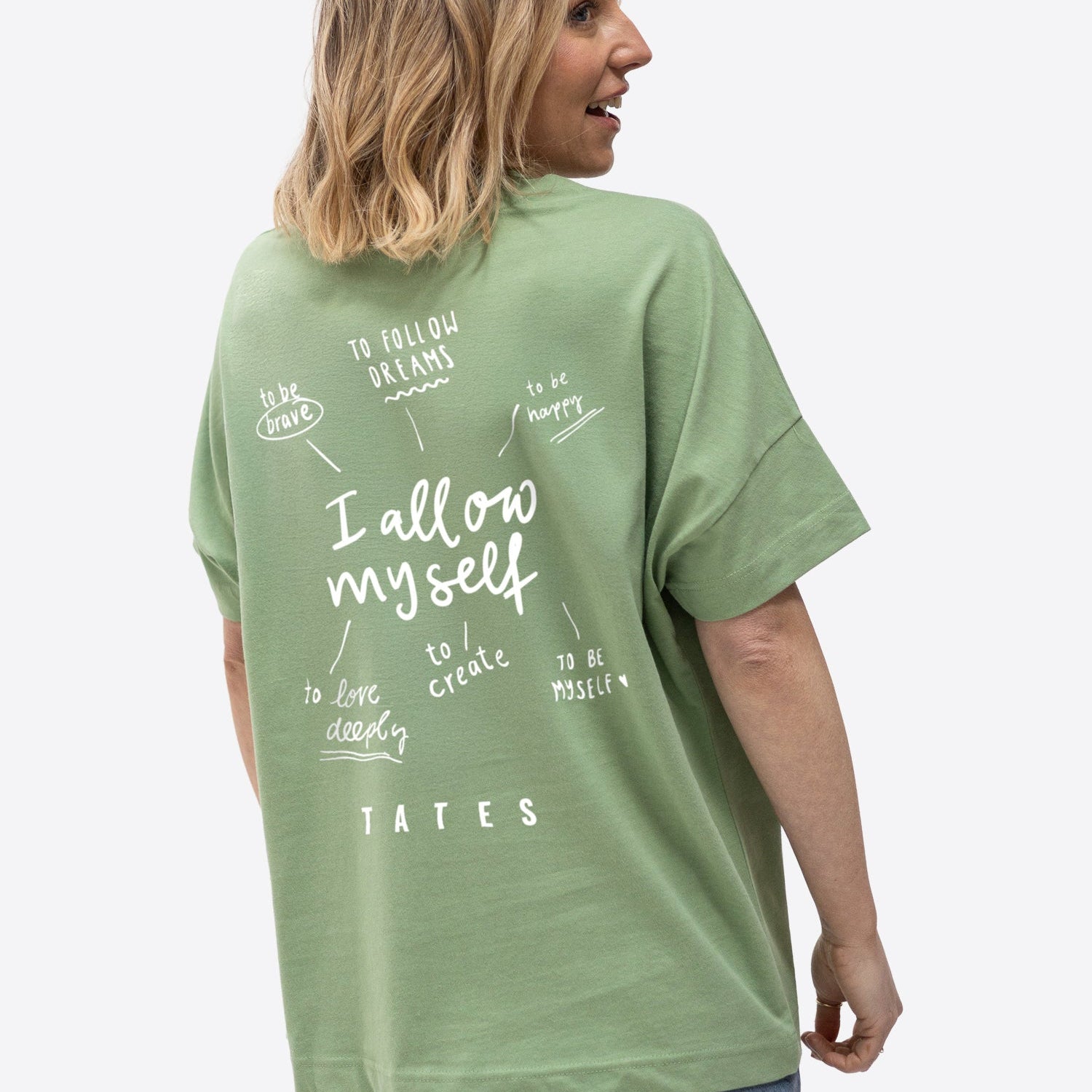 Soft Touch T-Shirt "I allow myself" – Matcha