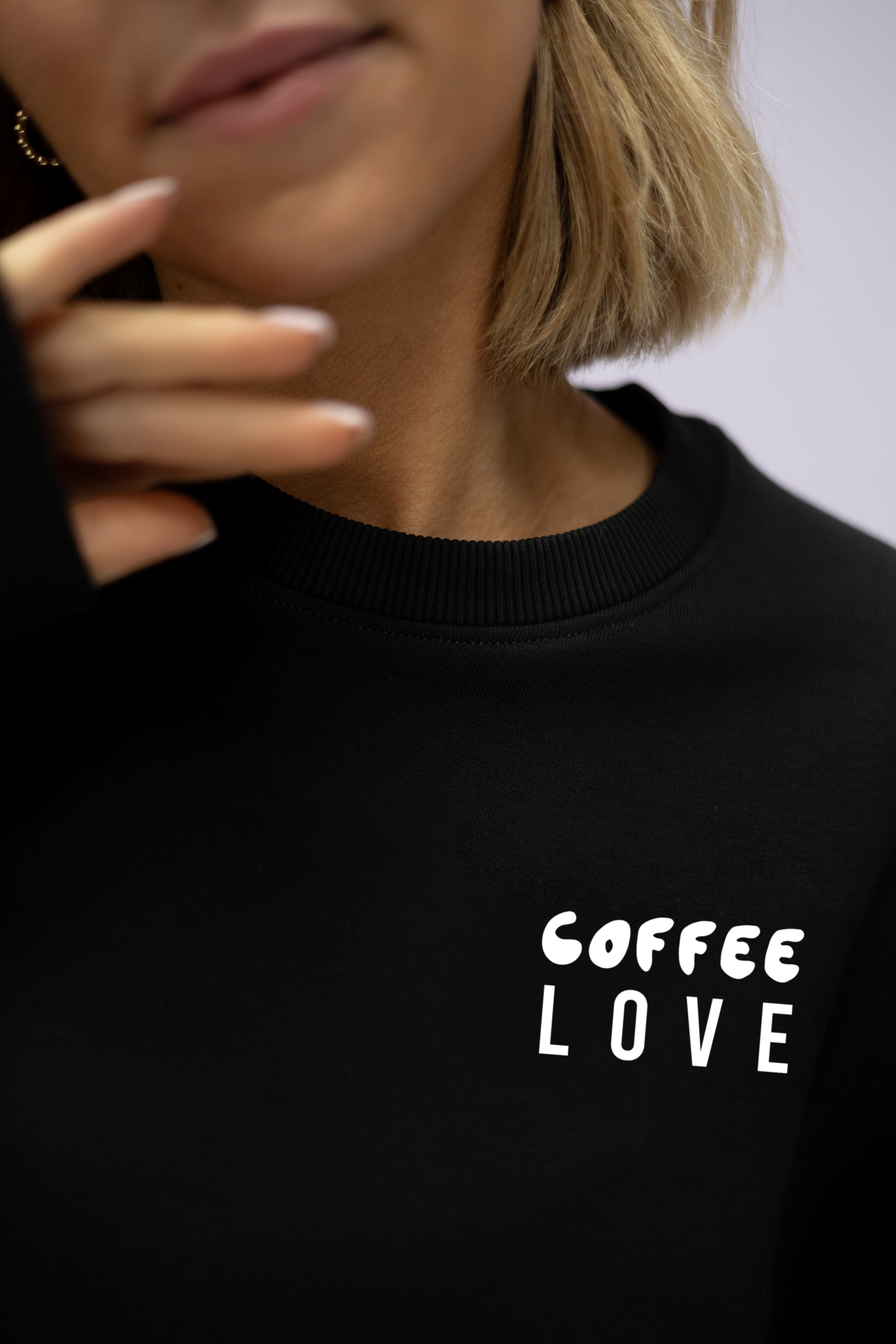 Sweater (Oversized) "I made you coffee" – Schwarz