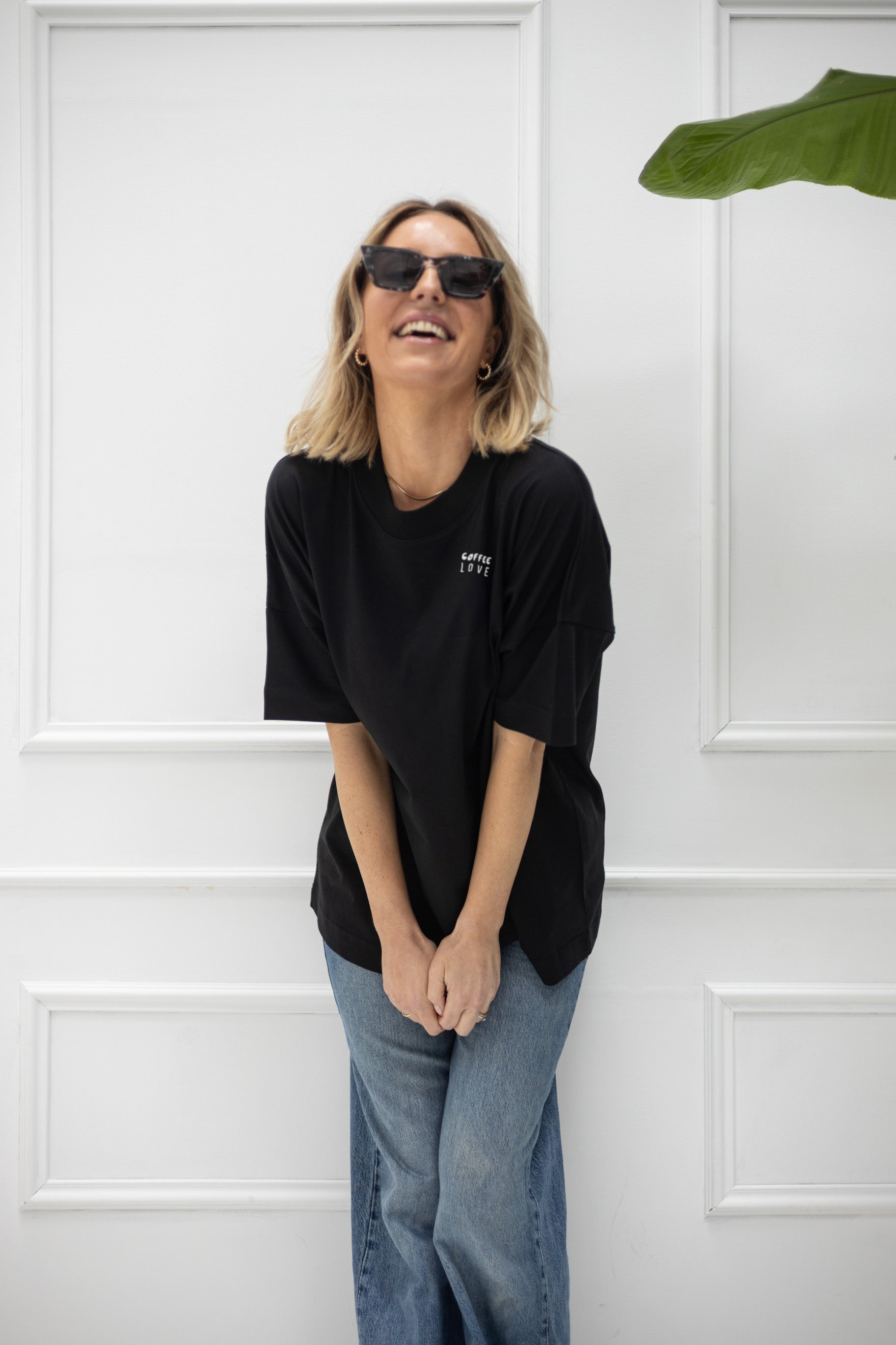 T-Shirt "I made you coffee" – Schwarz