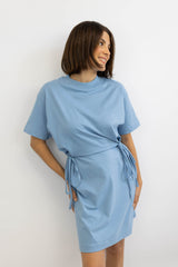T-Shirt-Kleid mit Schleifen-Bindung