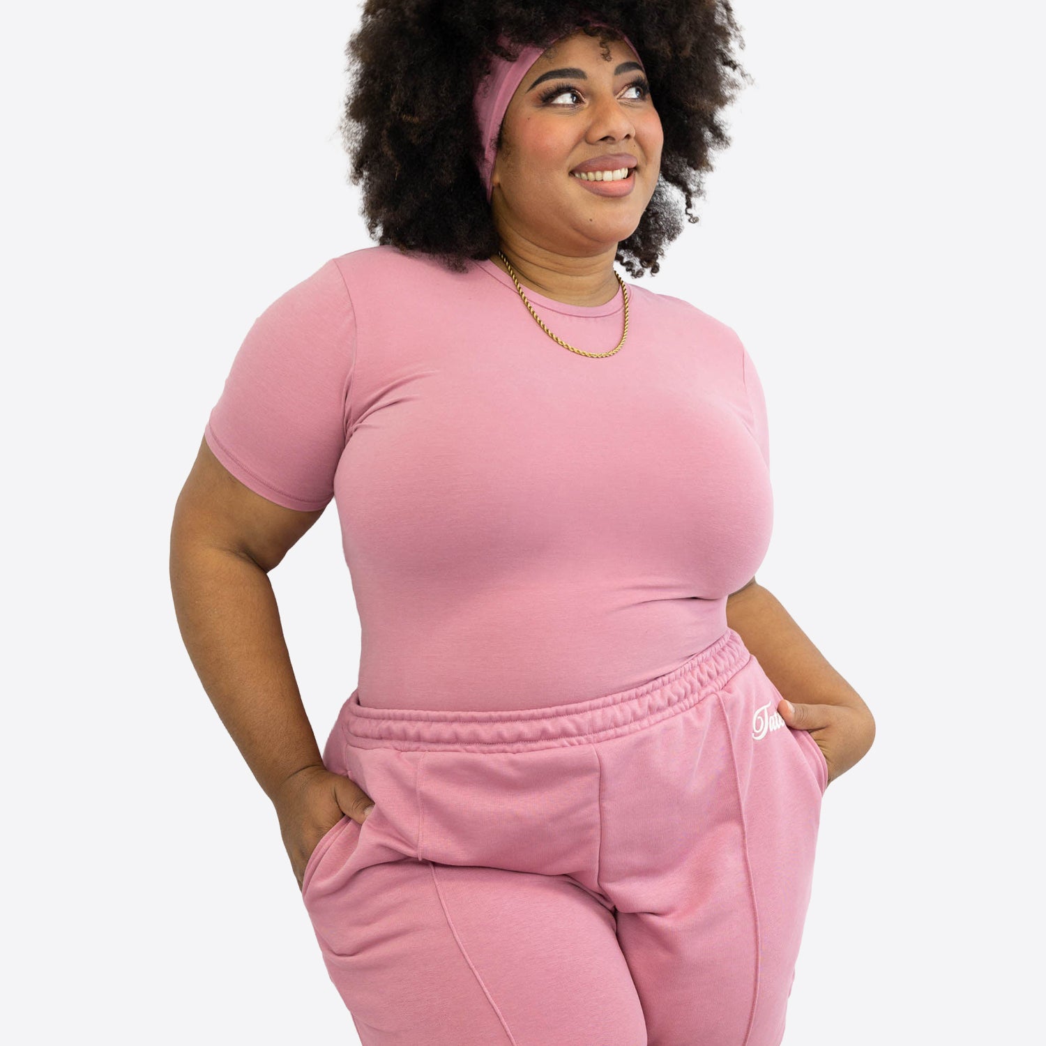 Light Jogginghose kurz mit Biese – Rouge