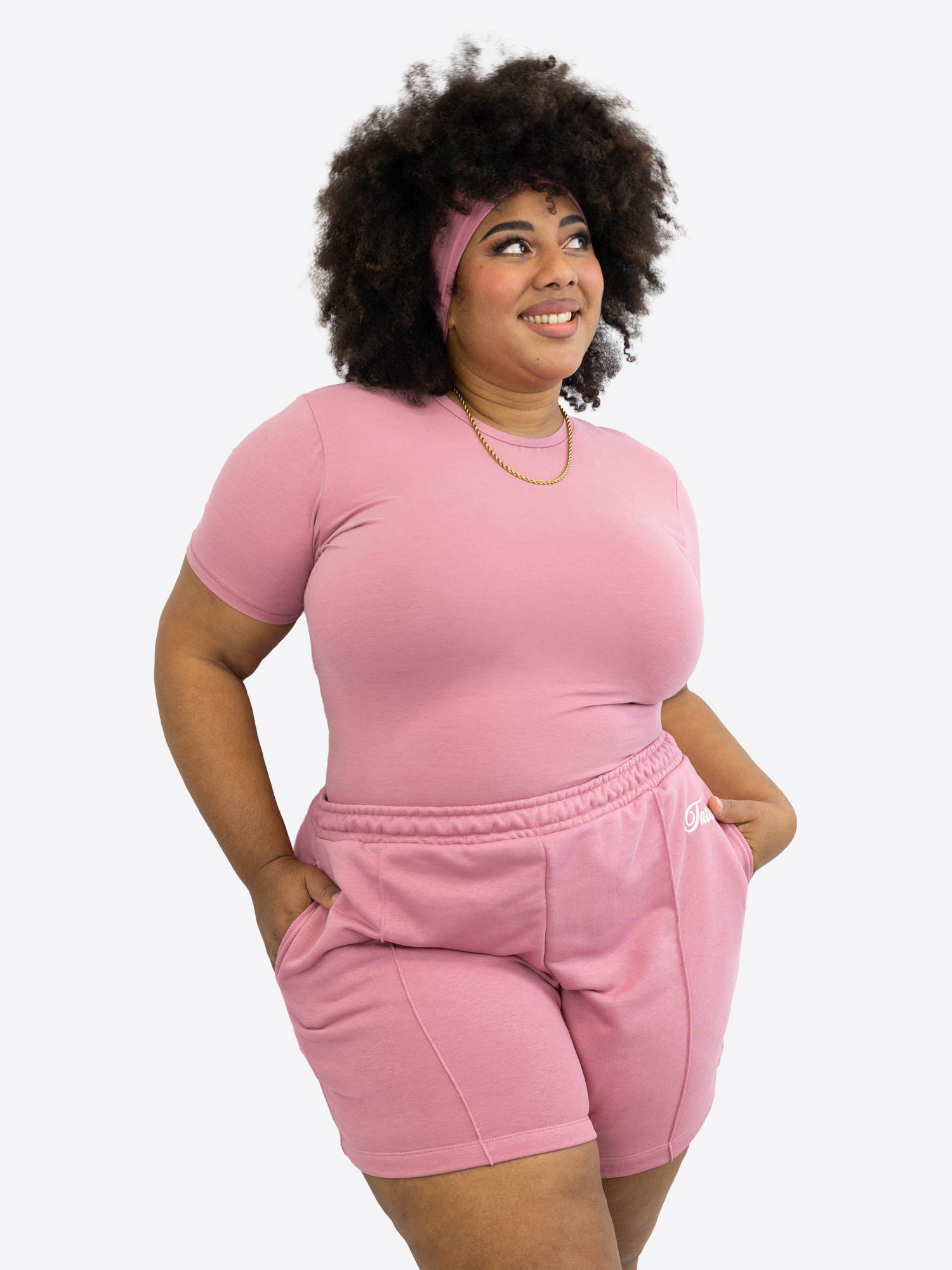 Light Jogginghose kurz mit Biese – Rouge