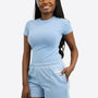 Light Jogginghose kurz mit Biese – Dusty Blue