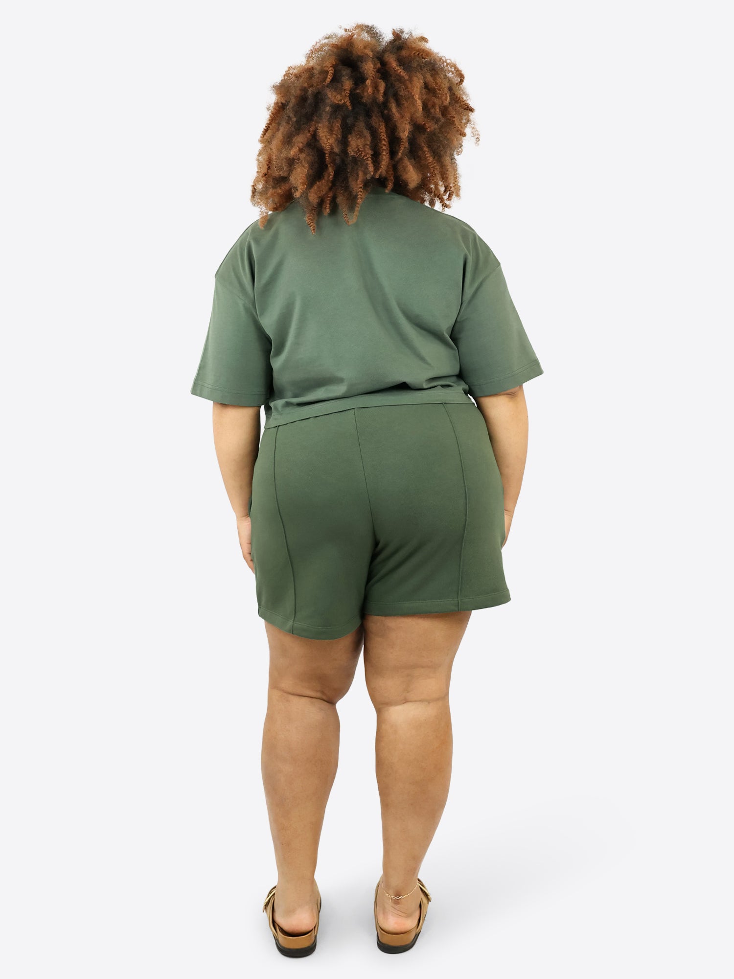 Light Jogginghose kurz mit Biese – Olive