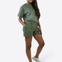 Light Jogginghose kurz mit Biese – Olive