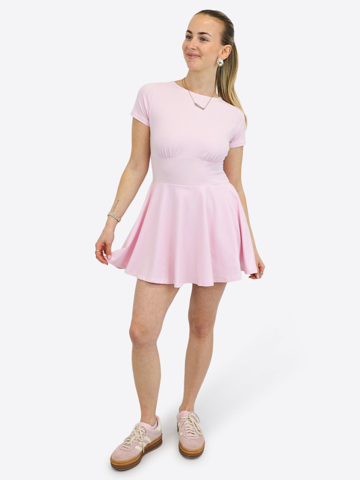 Kurzes Skort Kleid – Rosa
