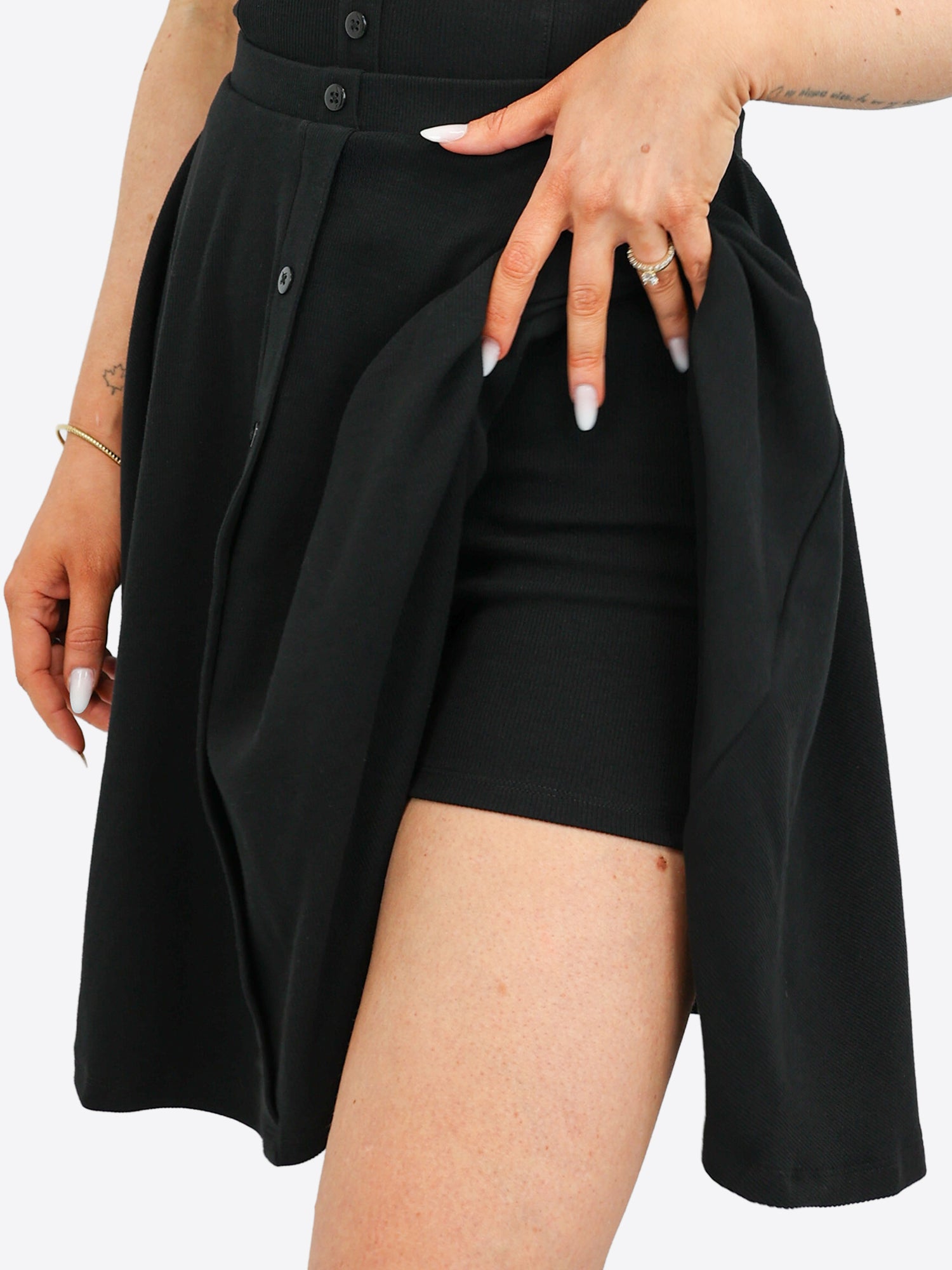 Classic Rib Skort mit Knopfleiste