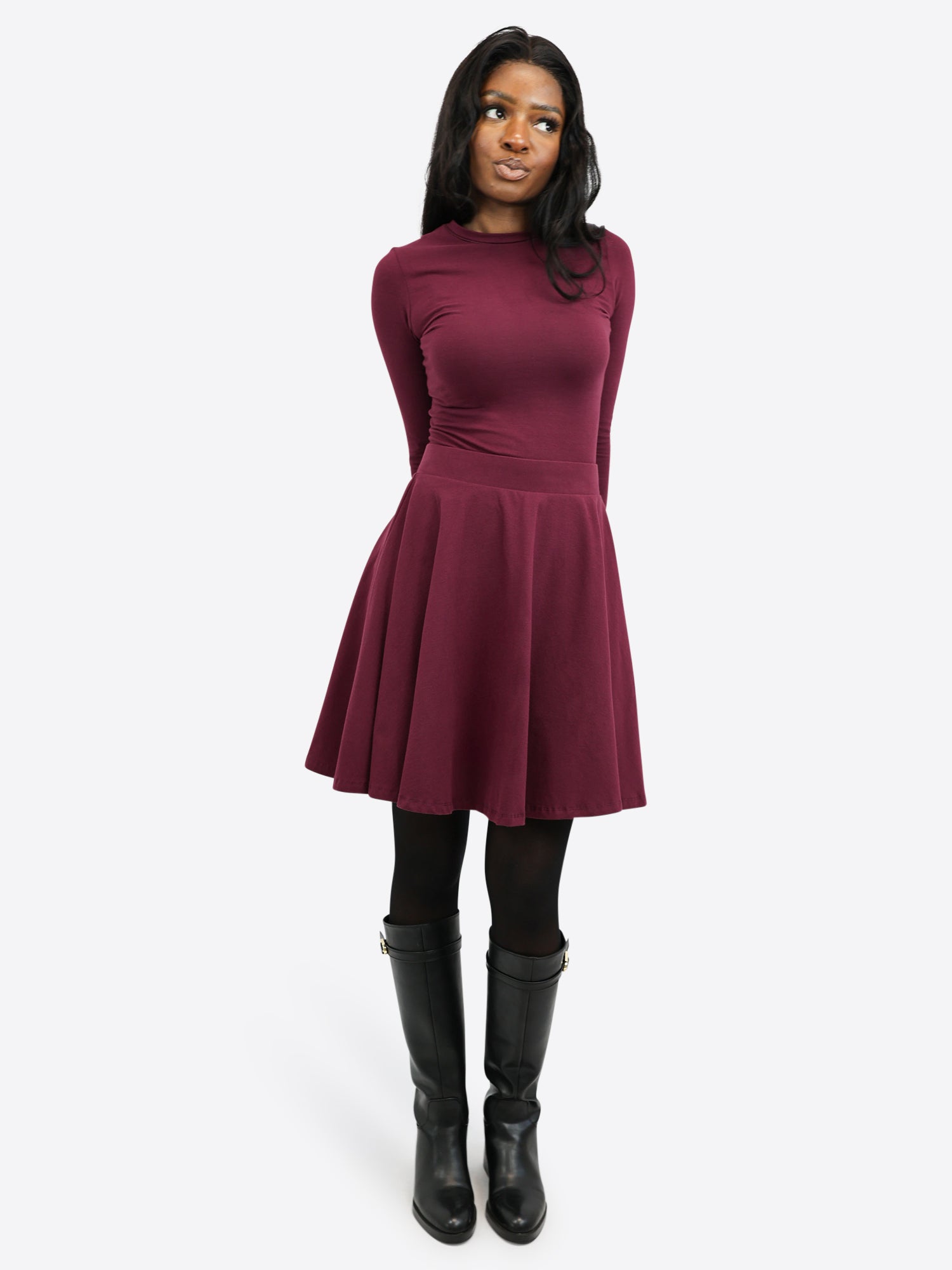 Langer Skort - Plum